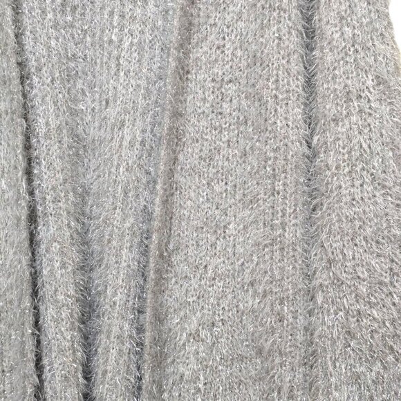 Lane Bryant Silver Open-Front Metallic Eyelash Cardigan Sz 22/24 - Picture 4 of 11